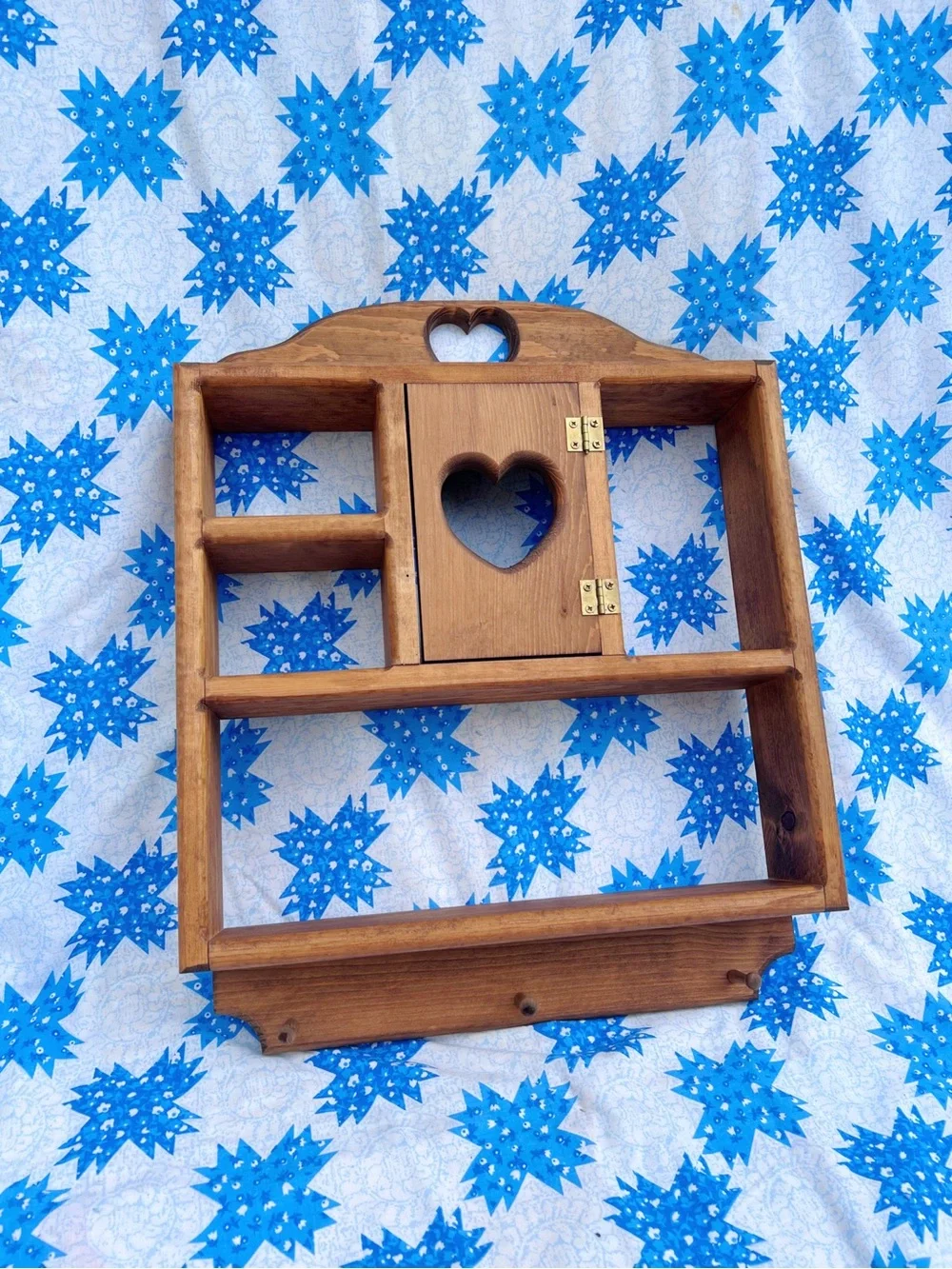 Vintage Wooden Heart Cutout Shelf